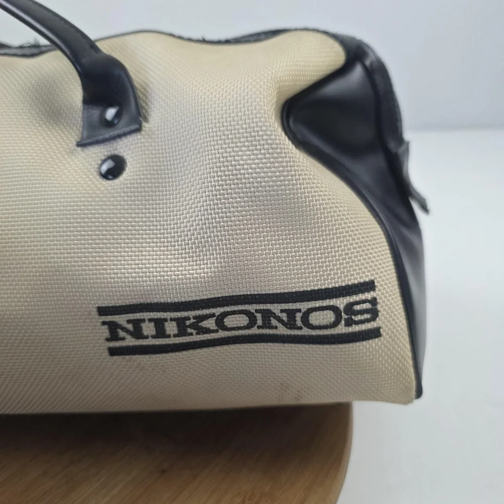 Vintage Nikon Nikonos Camera Shoulder Bag Beige Canvas Padded Carry Case Japan